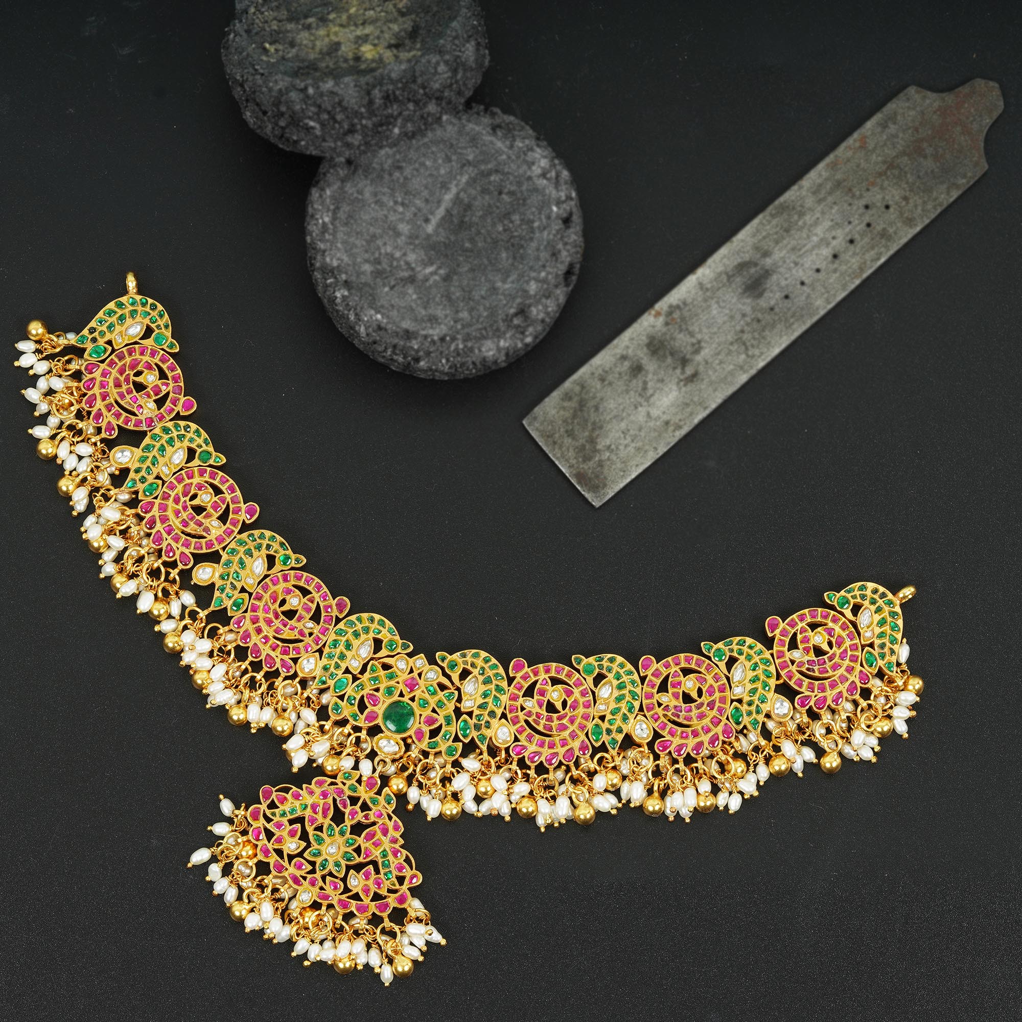 Green and Pink Moisannite Jewelry