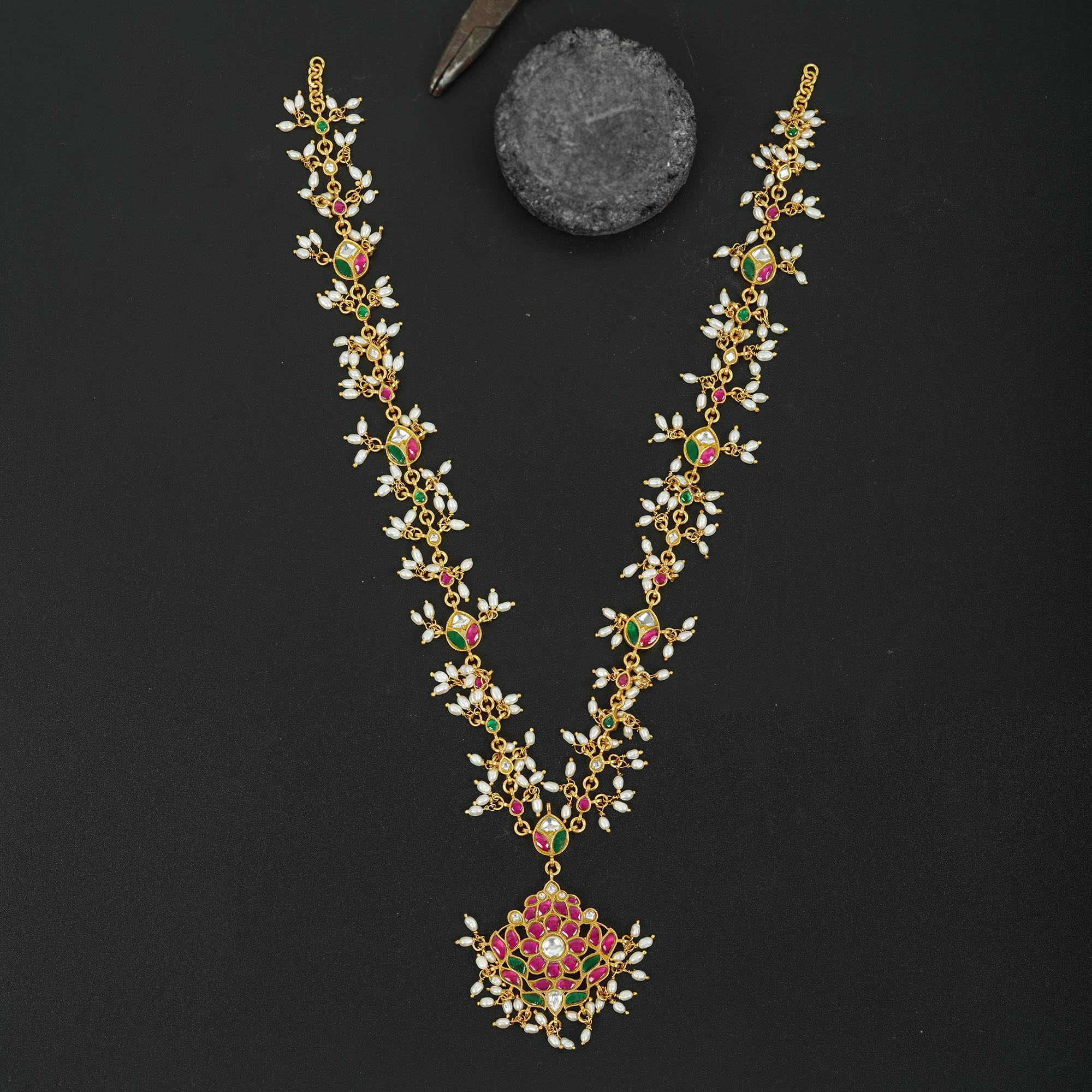 Kerela Style Pink Mala Necklace