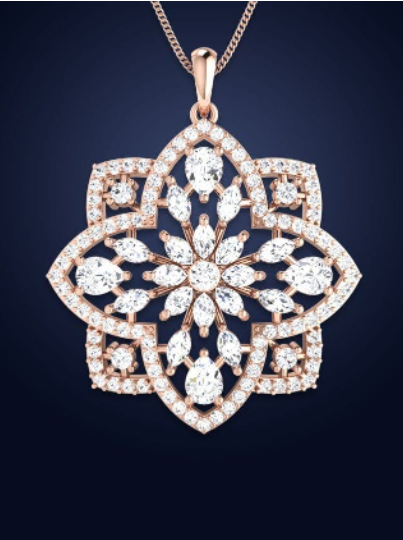 Rose Gold CZ Star Shape Simple pendant