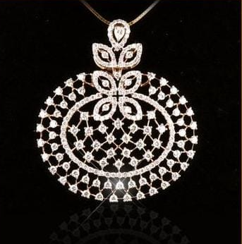 Round Shape Gold Plated CZ stone Pendant