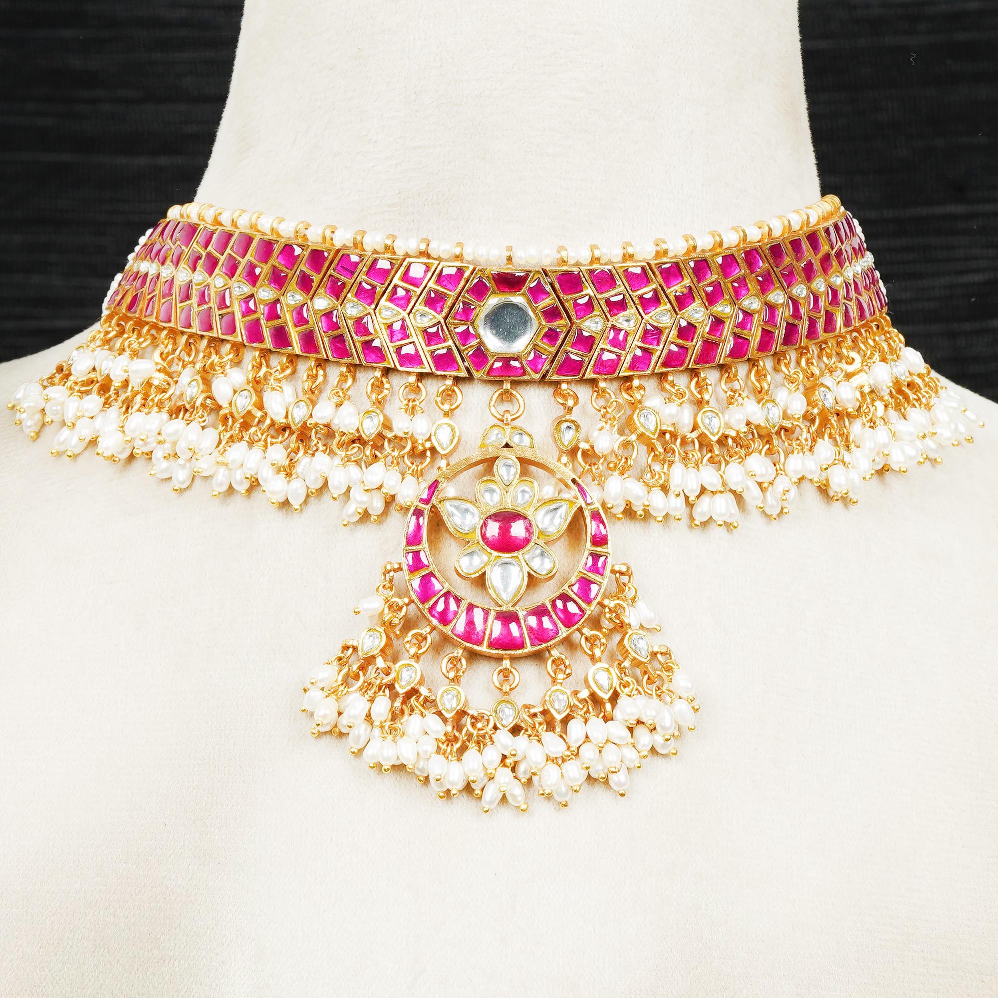 Pink South Indian Kundan Jewelry