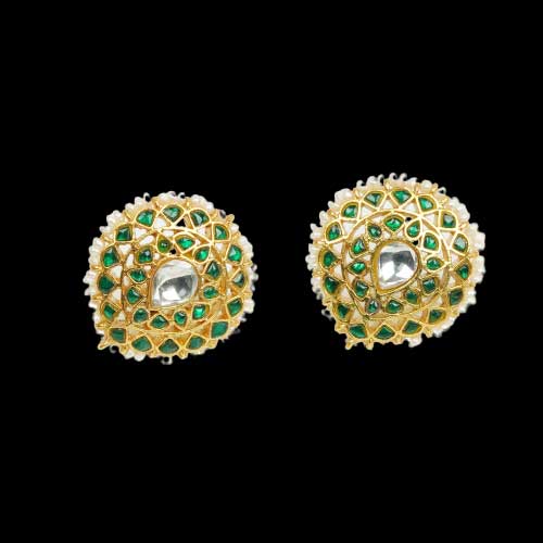 Green Emerald and white Kundan Stunner Tops