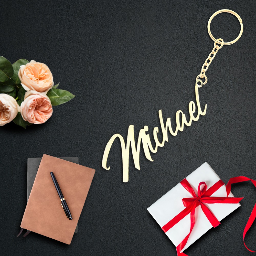 Corporate Silver Name Keychain Gift with Book & Pen
