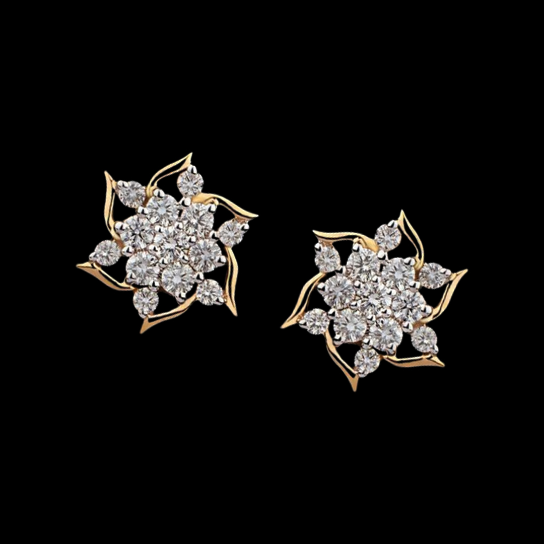 Fashionable Diamond Studs for Daily Wear with a Dazzling Centre Stone