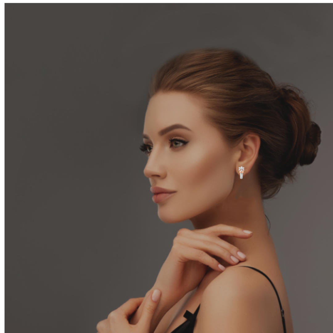 Sober Rose Gold Diamond Earring with flawless diamond work aligned with perfection