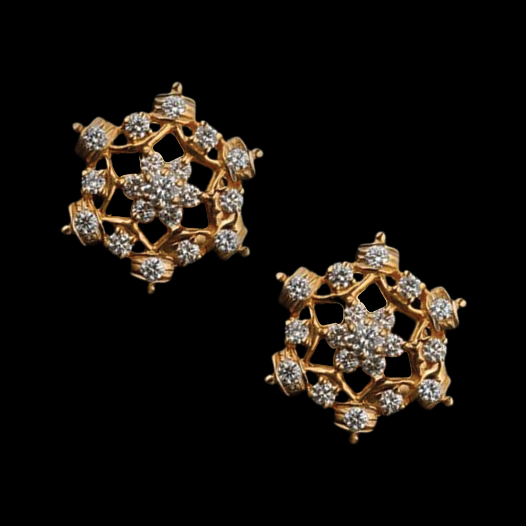 Fashionable Diamond Studs for Daily Wear with a Dazzling Centre Stone