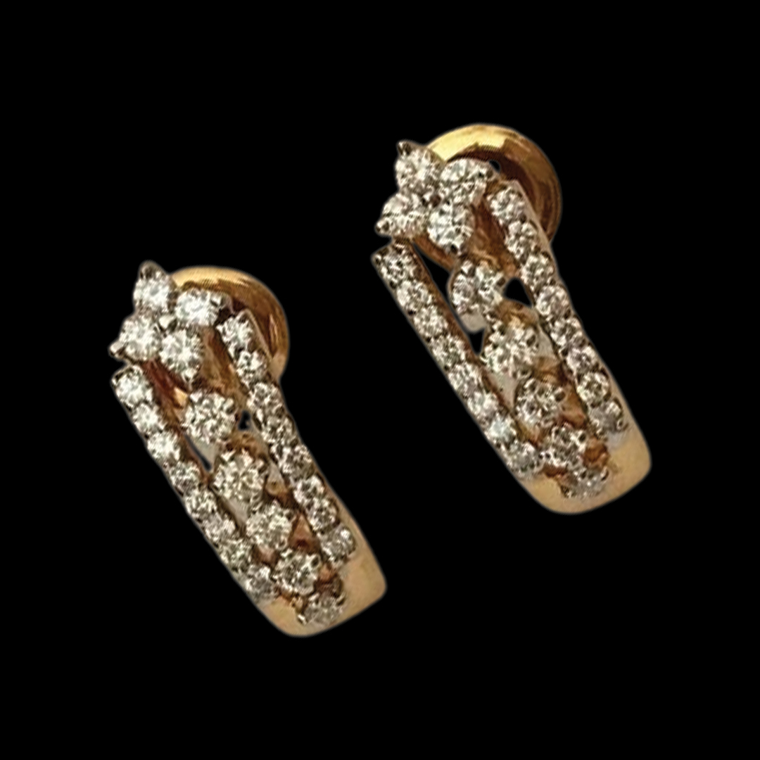 Fashionable Diamond Studs for Daily Wear with a Dazzling Centre Stone