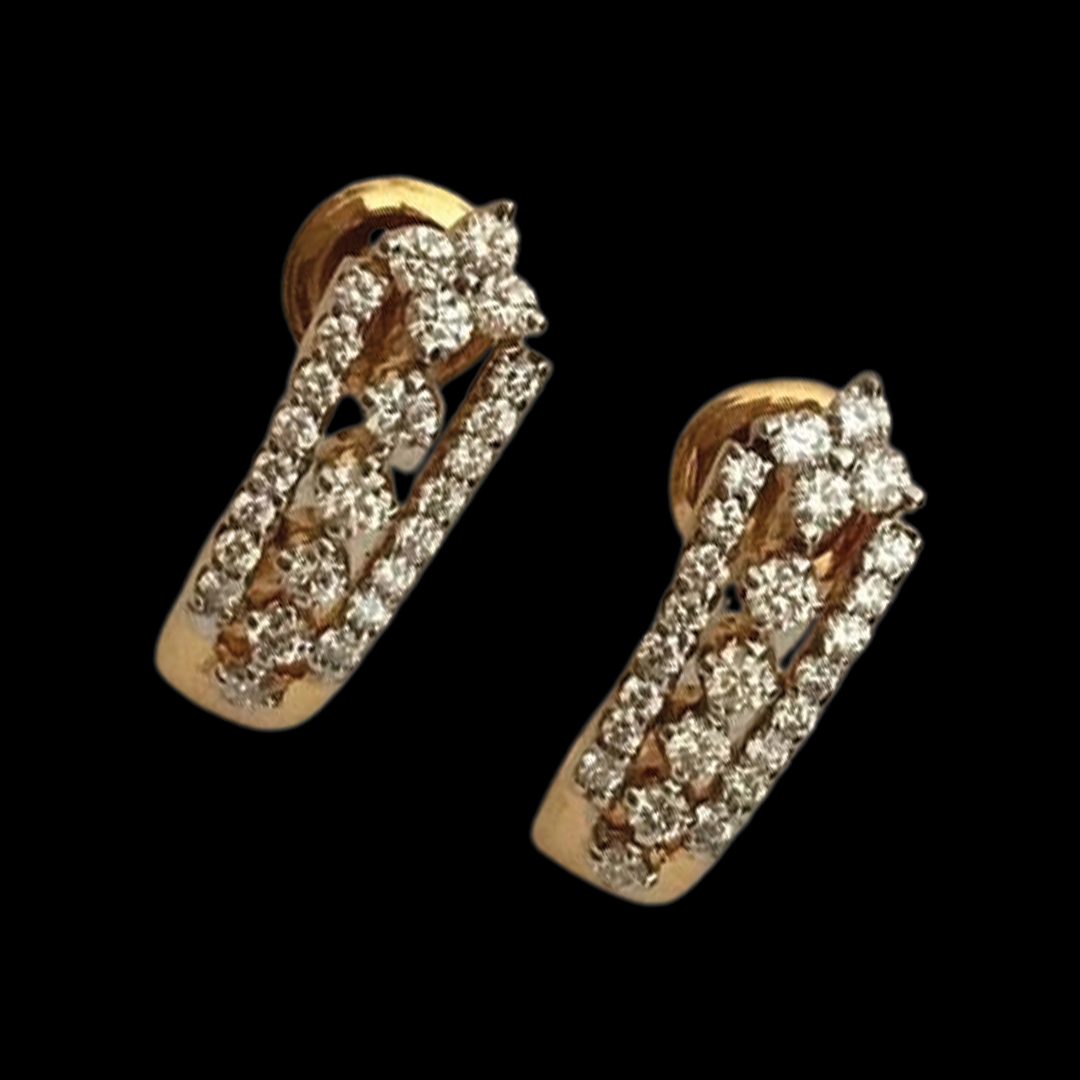 Fashionable Diamond Studs for Daily Wear with a Dazzling Centre Stone