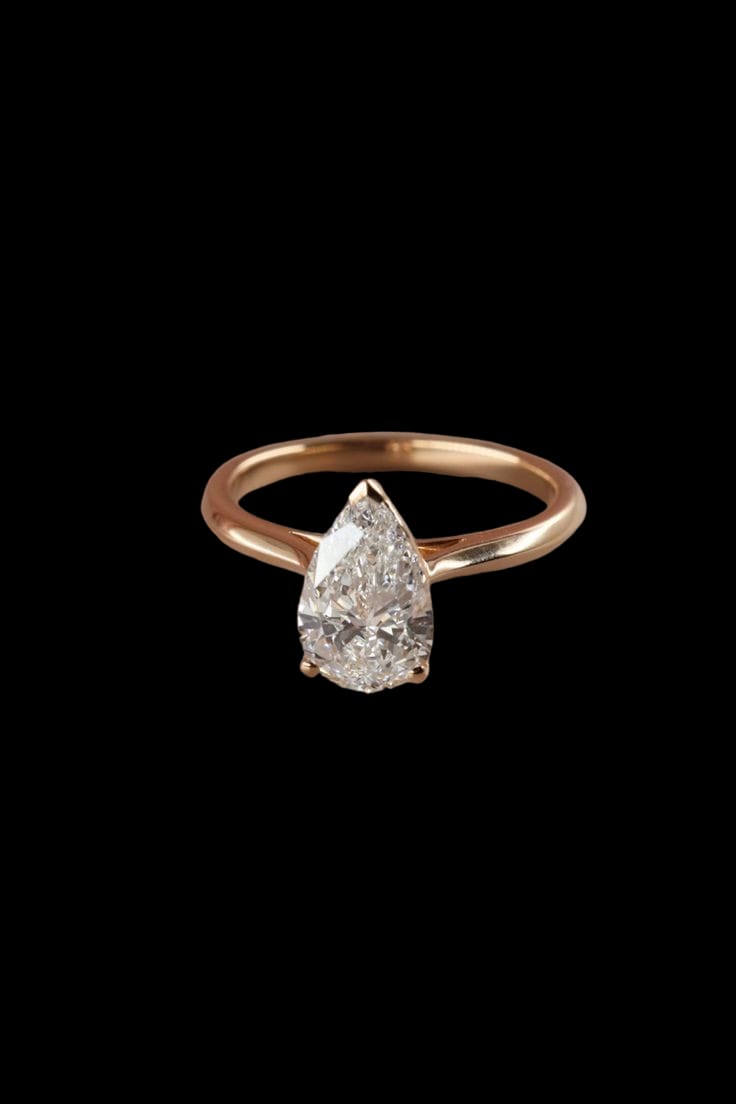 Pear Diamond Solitaire Ring