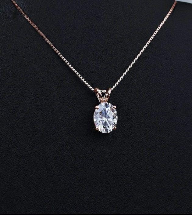 Solitaire Oval Diamond Pendant