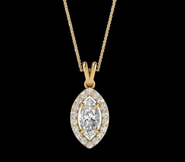 Solitaire Marquise Diamond Pendant