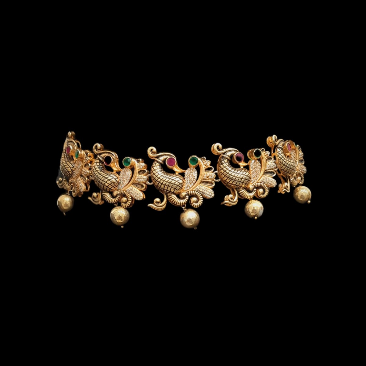 Handcrafted Peacock Gemstone Beads Necklace