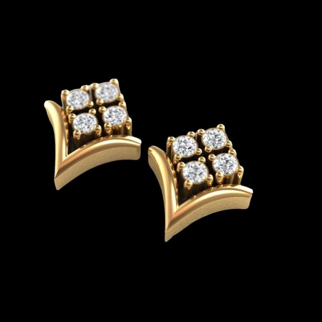 Harmony in Sparkle Diamond Ear Studs