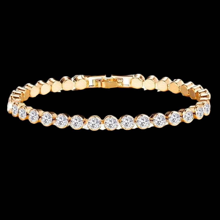 Modern Radiance: The Sleek Solitaire 2mm Round Diamonds Tennis Bracelet