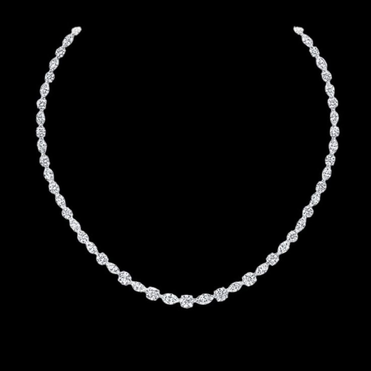 “Flame & Frost Grading Tennis Necklace “