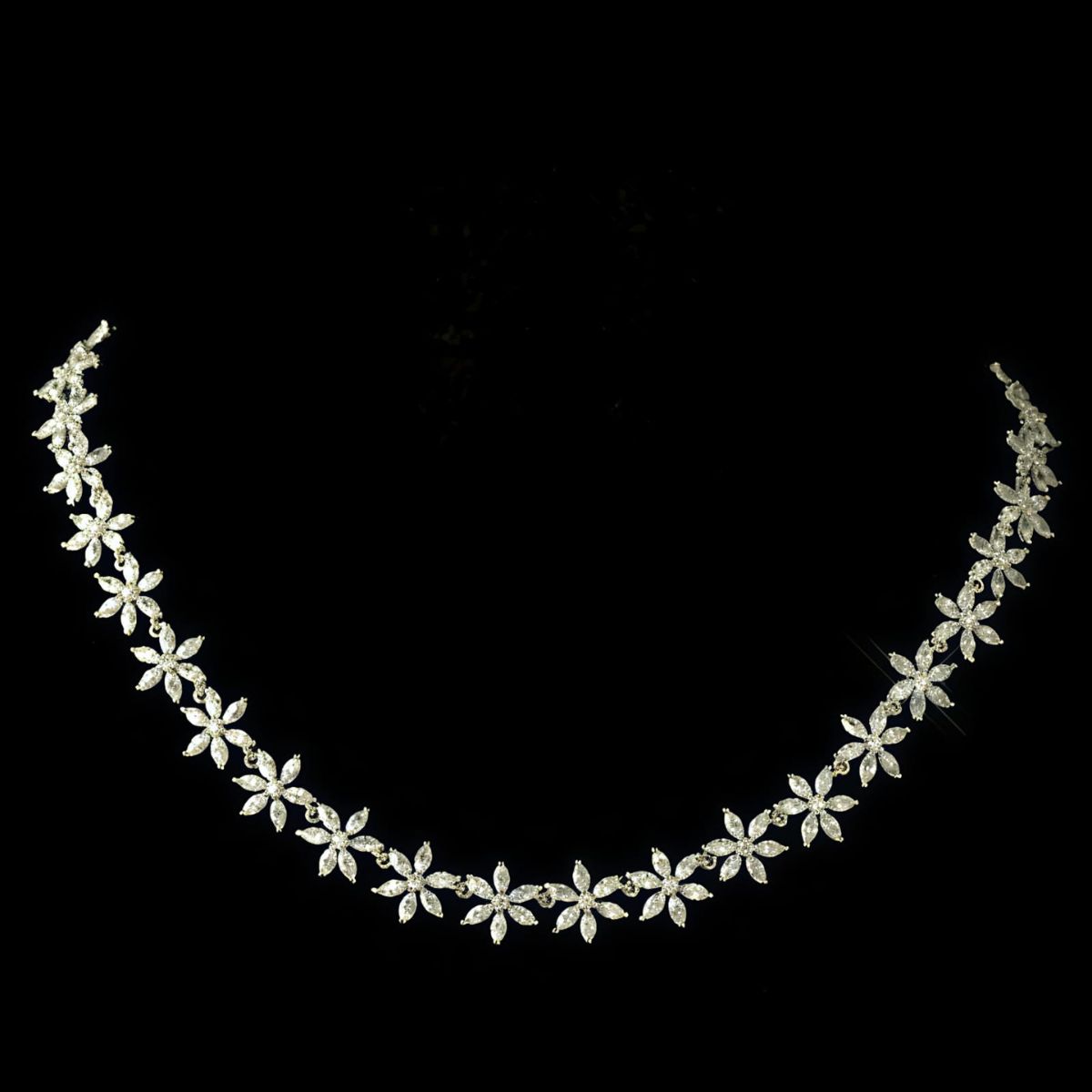 Grace in Contrast of Round and Marquise Necklace